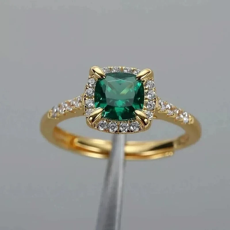 Emerald cut diamond ring