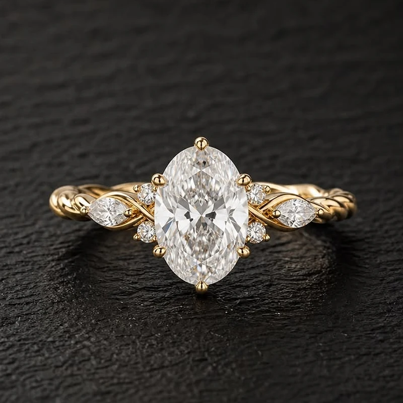 Marquise cut diamond ring