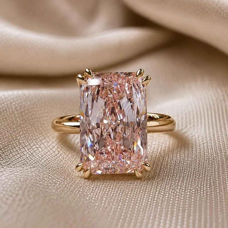 Radiant cut diamond ring